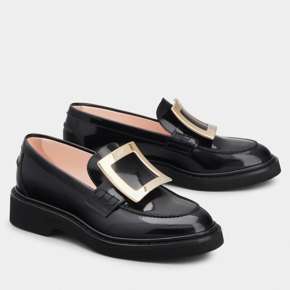 Roger Vivier Viv' Rangers Loafers In Black Patent Leather TDSS13941