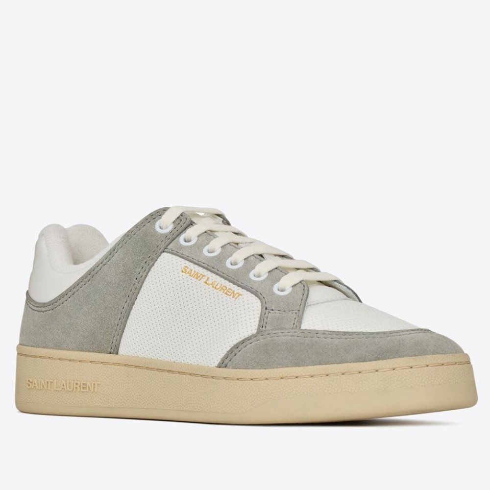 Saint Laurent SL/61 Sneakers in Grey and White Leather TDSS13972