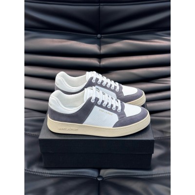 Saint Laurent SL/61 Sneakers in Grey and White Leather TDSS13972