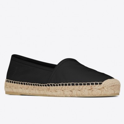 Saint Laurent Monogram Espadrilles In Black Lambskin TDSS13979