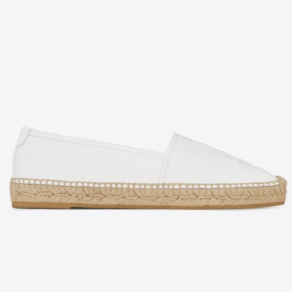 Saint Laurent Monogram Espadrilles In White Lambskin TDSS13982