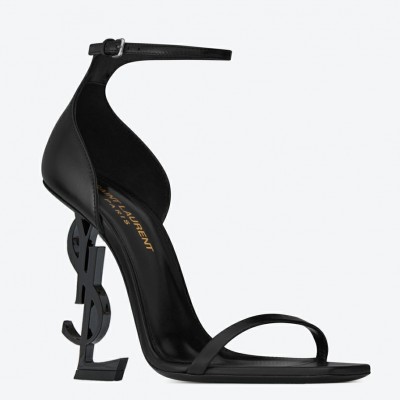 Saint Laurent Opyum 110 Black Sandals with Black YSL Heel TDSS13987