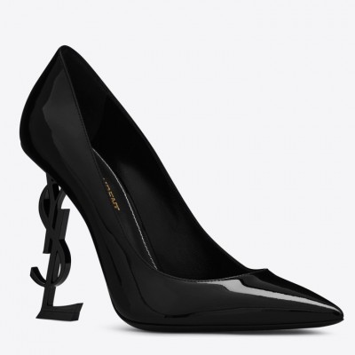 Saint Laurent Opyum 110 Pumps In Patent Leather with Black Heel TDSS13989