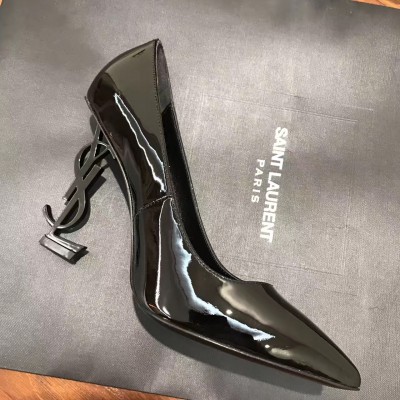 Saint Laurent Opyum 110 Pumps In Patent Leather with Black Heel TDSS13989