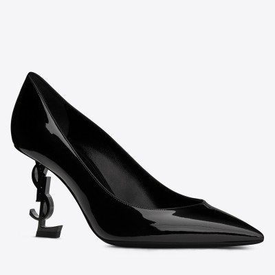 Saint Laurent Opyum Pumps 85mm In Patent Leather with Black Heel TDSS14003