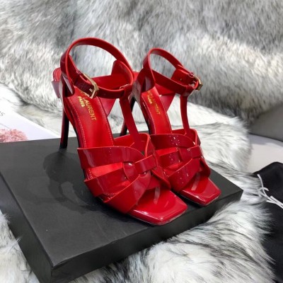 Saint Laurent Tribute Sandals 105 In Red Patent Leather TDSS14018