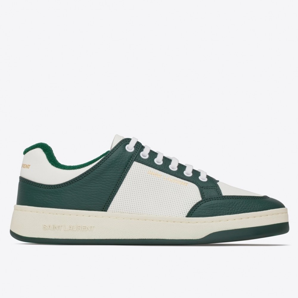 Saint Laurent SL/61 Sneakers in Green and White Leather TDSS14028