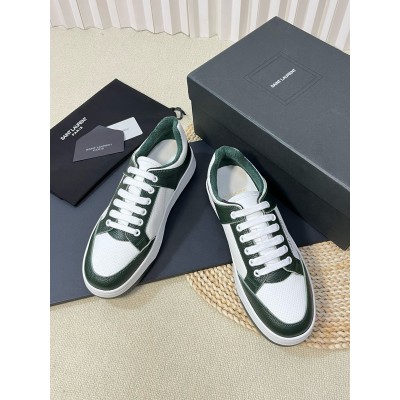 Saint Laurent SL/61 Sneakers in Green and White Leather TDSS14028