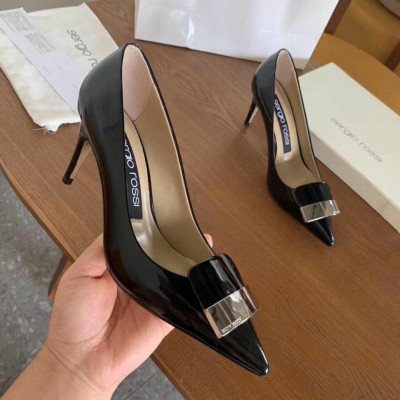 Sergio Rossi SR1 Pumps 75mm In Black Patent TDSS14035