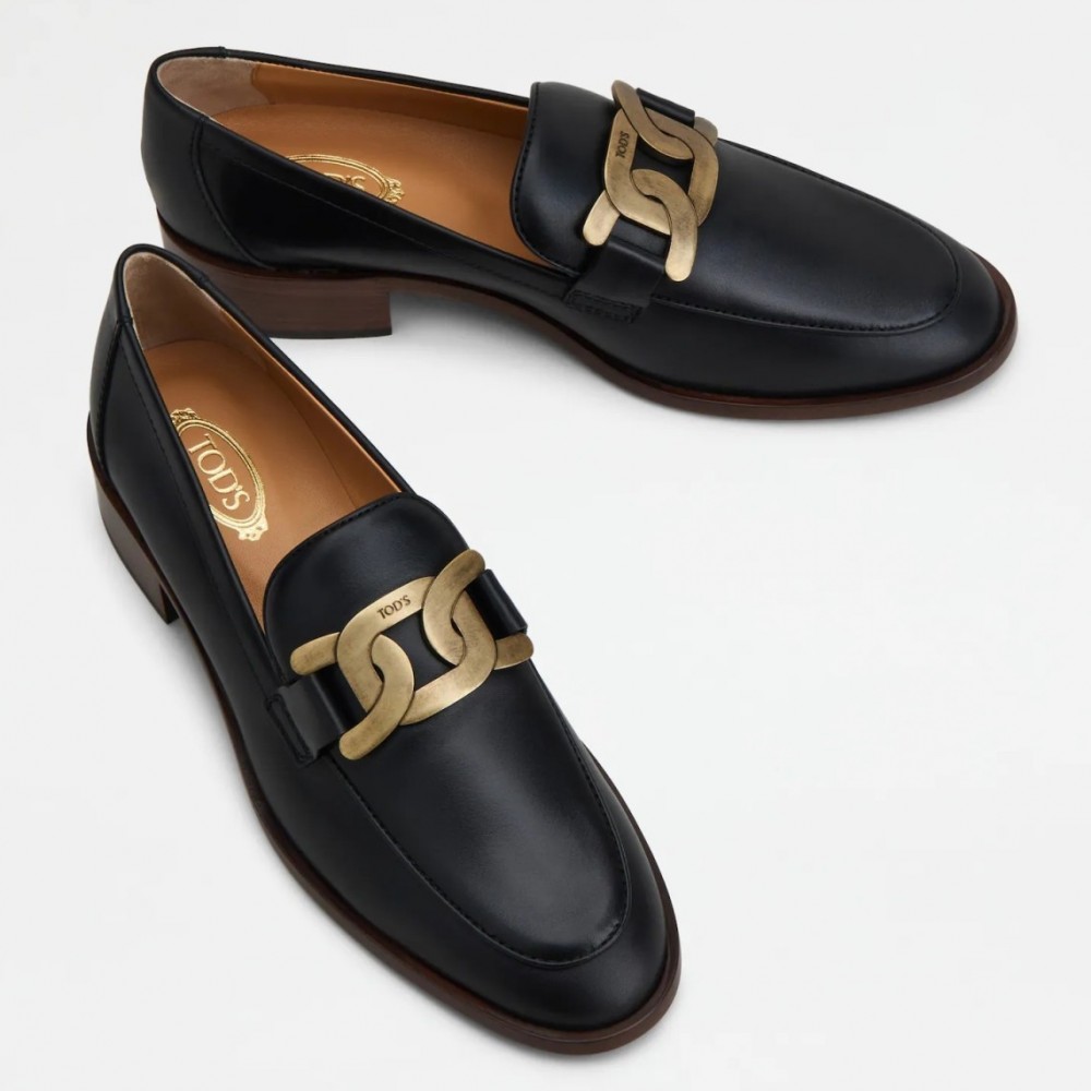 Tod's Cuoio Loafers In Black Calfskin TDSS14046