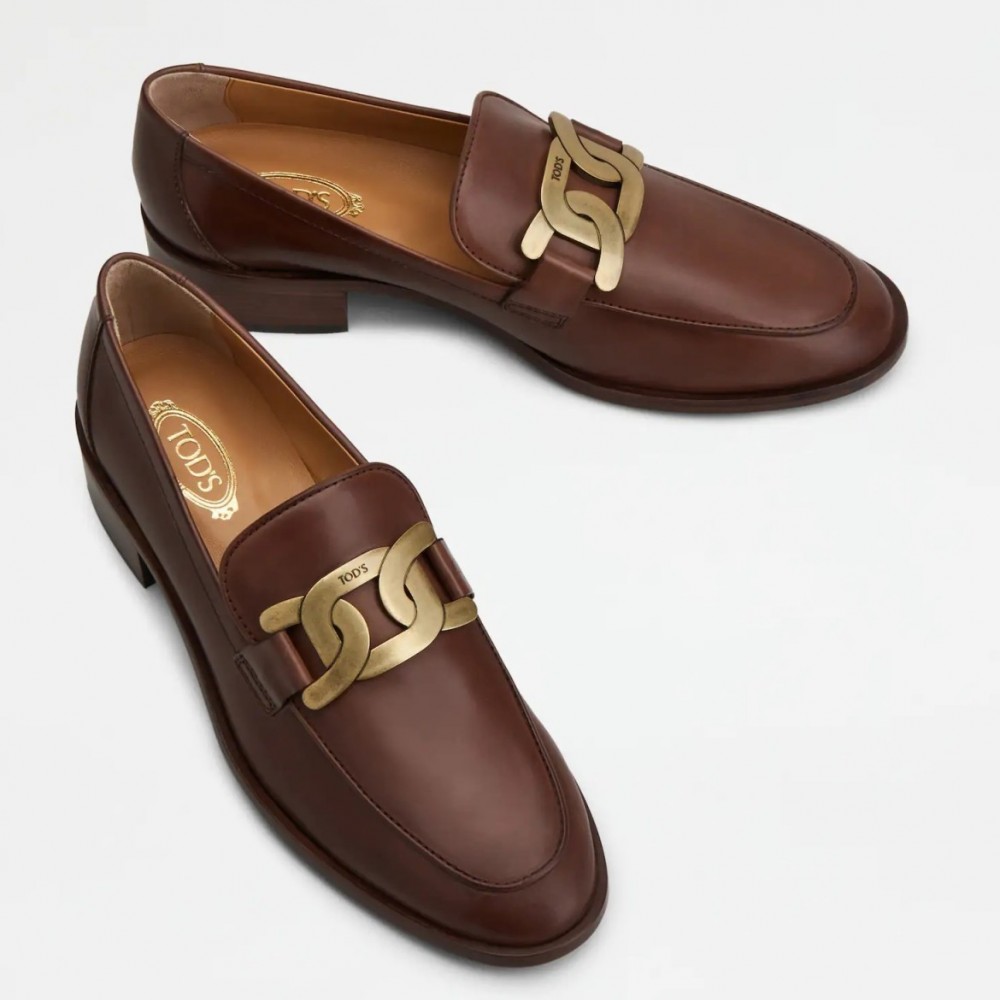 Tod's Cuoio Loafers In Brown Calfskin TDSS14047