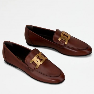 Tod's Kate Loafers In Dark Brown Calfskin TDSS14052