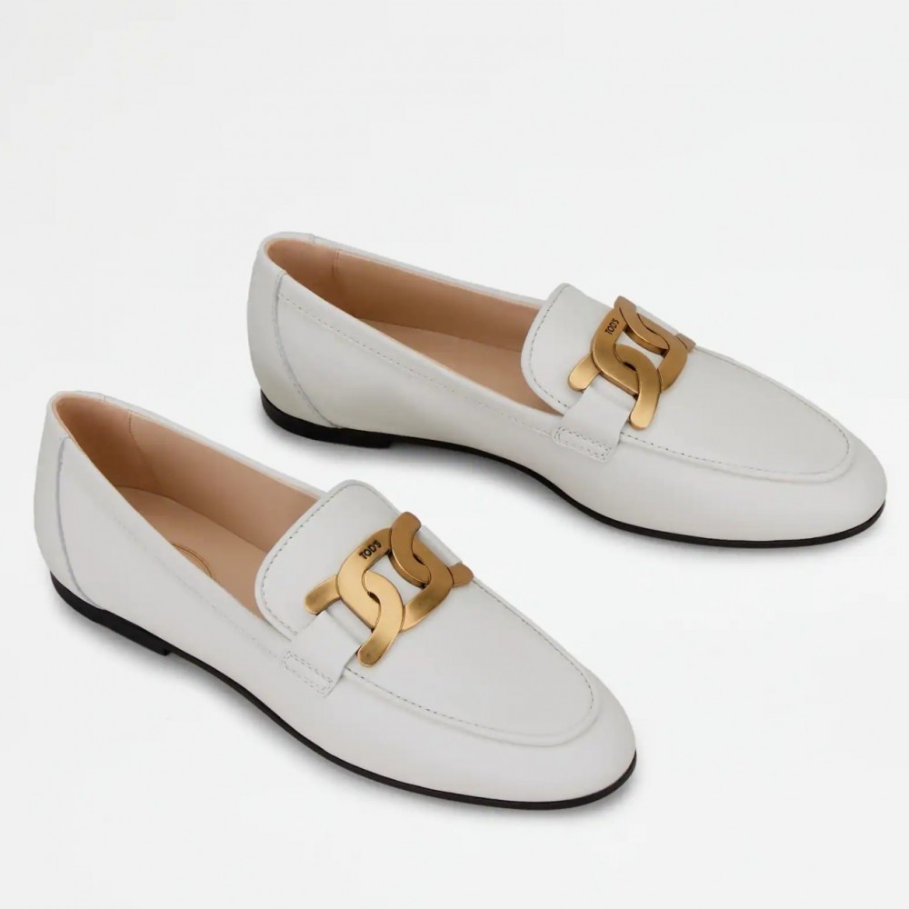 Tod's Kate Loafers In White Calfskin TDSS14053