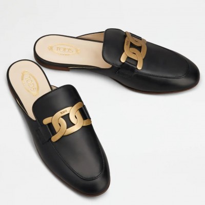 Tod's Mules In Black Smooth Calfskin TDSS14056