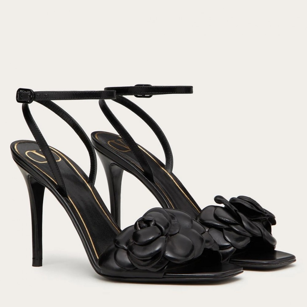 Valentino Atelier Shoes 03 Rose Edition Sandals 100mm Black TDSS14060