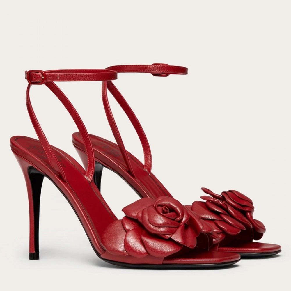 Valentino Atelier Shoes 03 Rose Edition Sandals 100mm Red TDSS14062