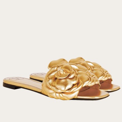 Valentino Atelier Shoes 03 Rose Edition Slide Sandals Gold TDSS14065