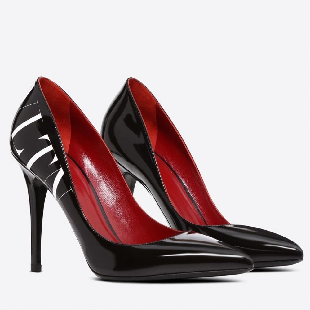 Valentino Black VLTN Patent Pump 105mm TDSS14083