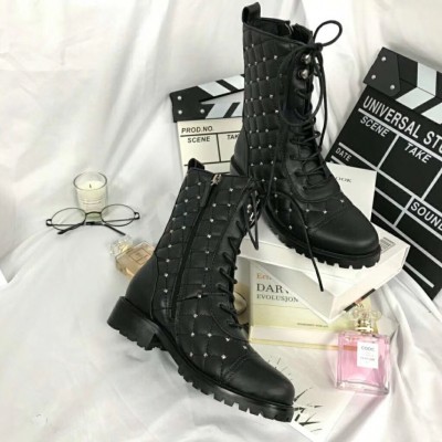 Valentino Garavani Black Combat Boot Rockstud Spike TDSS14095