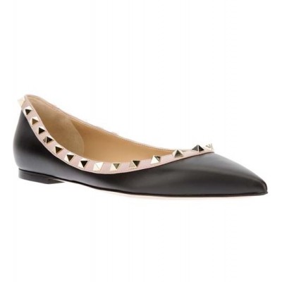 Valentino Garavani Black Rockstud Ballerina Flats TDSS14098