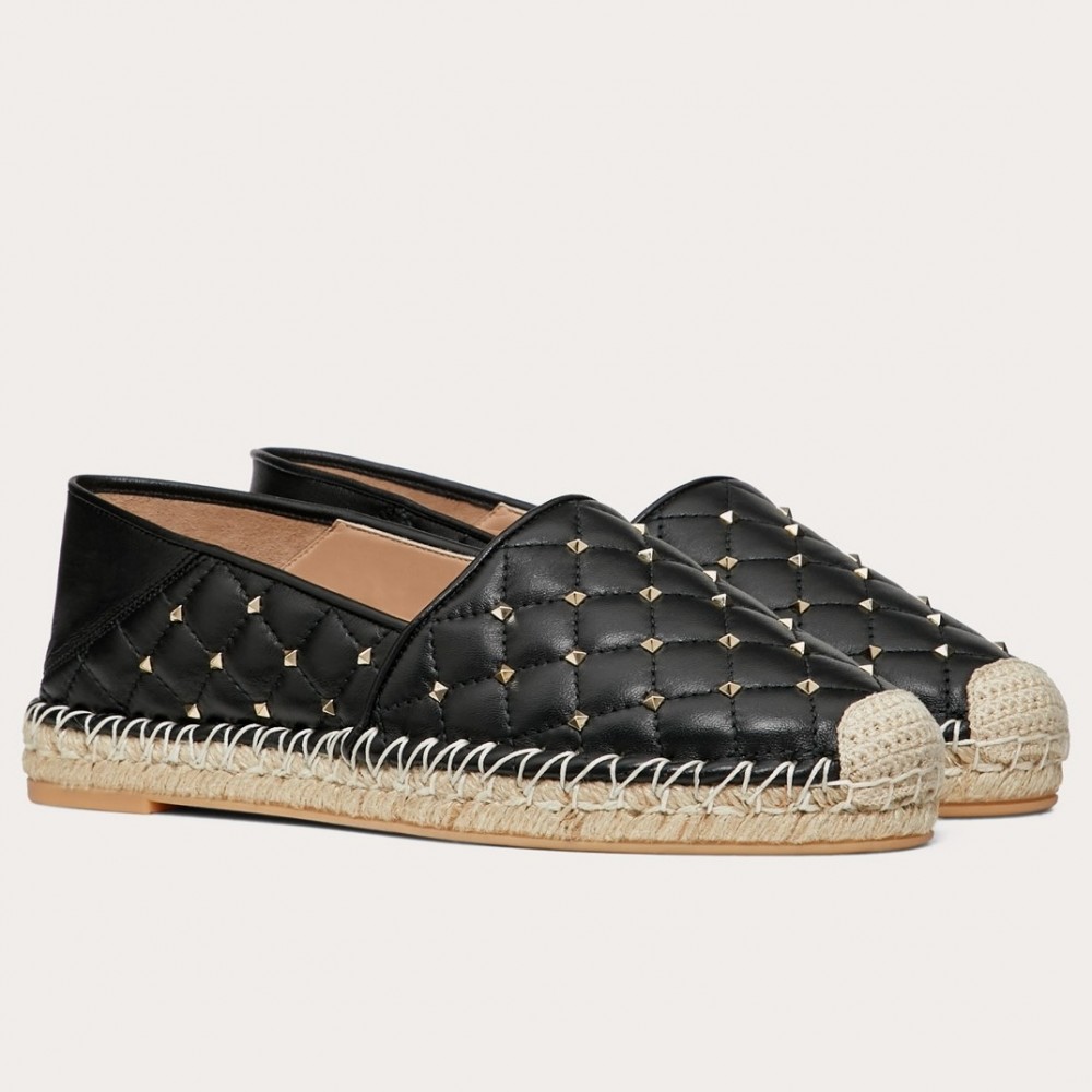 Valentino Garavani Black Rockstud Spike Espadrilles TDSS14100