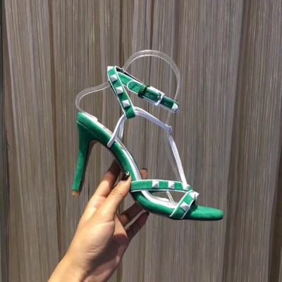 Valentino Garavani Green Free Rockstud 105mm Sandals TDSS14107