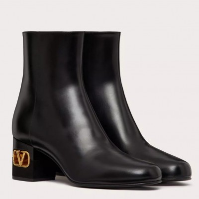 Valentino Heritage Ankle Boot 60mm In Black Calfskin Leather TDSS14144