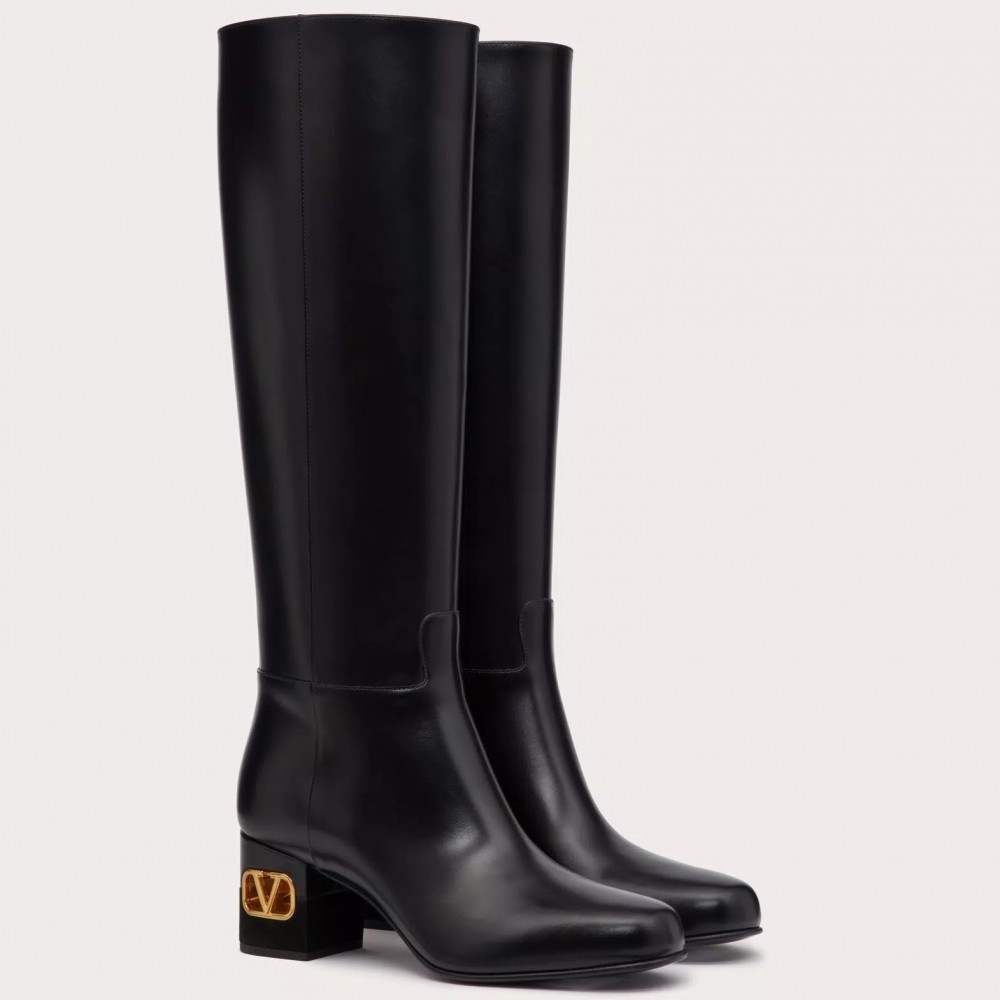 Valentino Heritage Boots 60mm In Black Calfskin Leather TDSS14145