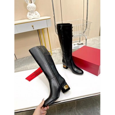 Valentino Heritage Boots 60mm In Black Calfskin Leather TDSS14145