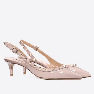 Valentino Poudre Patent Rockstud Slingback Pump 50mm TDSS14177