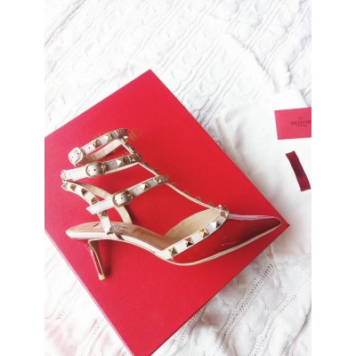 Valentino Red Rockstud Ankle Strap 65MM Patent Pumps TDSS14181