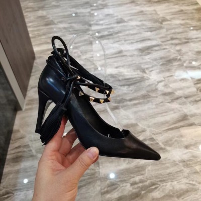 Valentino Rockstud Flair Pumps 85mm In Black Lambskin TDSS14229