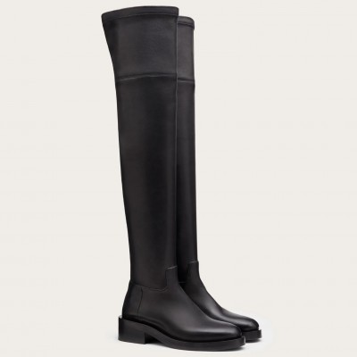 Valentino Roman Stud Over-The-Knee Boot In Black Lambskin TDSS14291