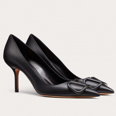 Valentino VLOGO 80mm Pumps In Black Calfskin TDSS14325