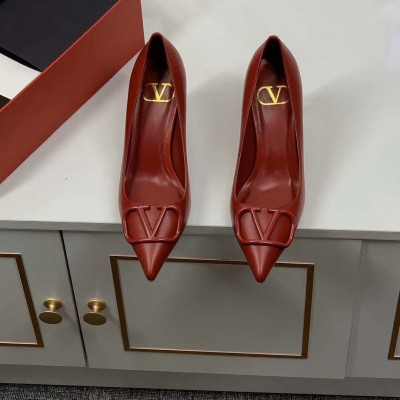 Valentino VLOGO 80mm Pumps In Red Calfskin TDSS14327