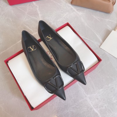 Valentino VLogo Signature Pumps 45mm In Black Calfskin TDSS14363