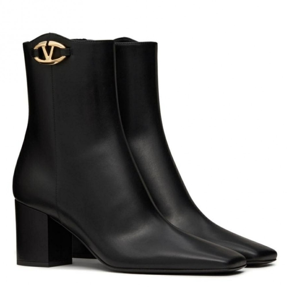 Valentino VLogo The Bold Edition Ankle Boots 70mm in Black Calfskin TDSS14381