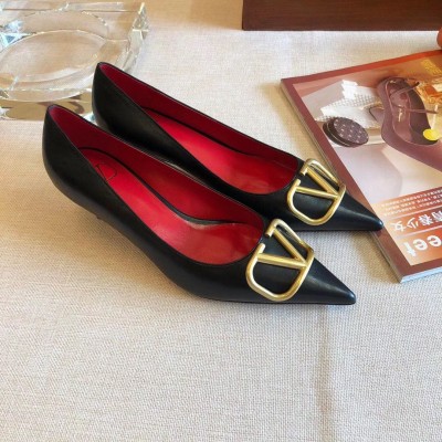 Valentino Vlogo Pump 45mm In Black Lambskin TDSS14357