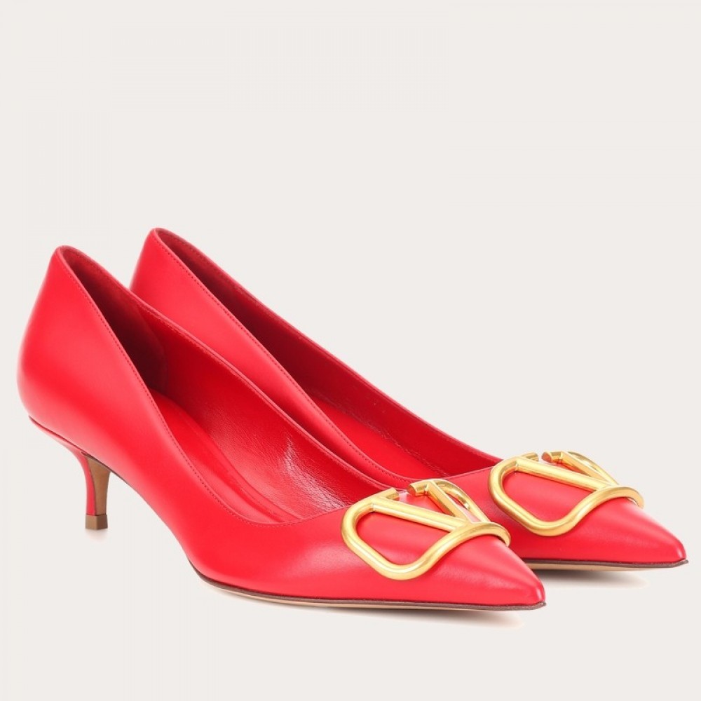 Valentino Vlogo Pump 45mm In Red Lambskin TDSS14358