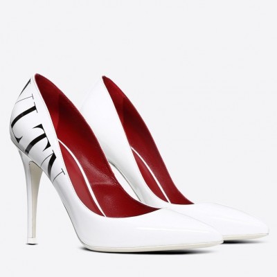 Valentino White VLTN Patent Pump 105mm TDSS14392