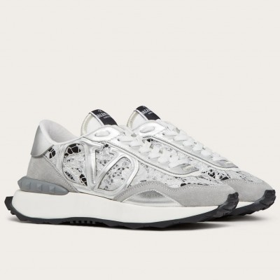 Valentino Lacerunner Sneakers in White Lace and Mesh TDSS14400