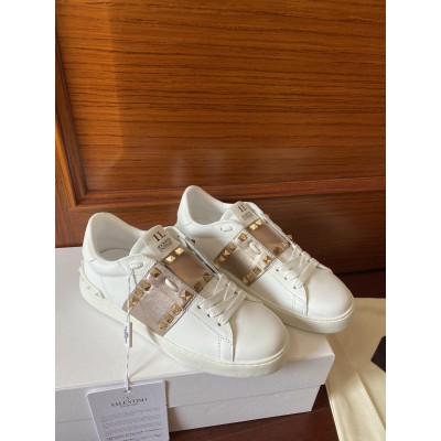 Valentino Rockstud Untitled Sneakers with Gold Stripe TDSS14410