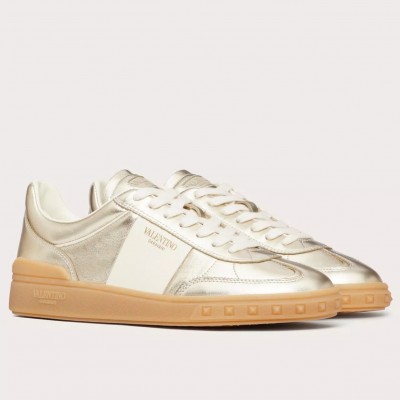 Valentino Upvillage Sneaker in Gold Laminated Leather TDSS14413