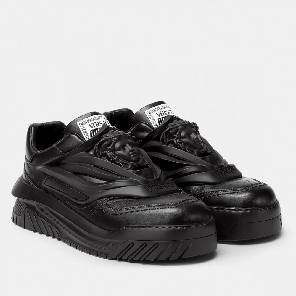 Versace Odissea Sneakers In Black Leather TDSS14452