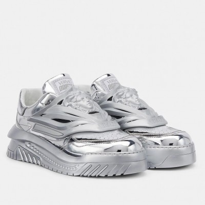 Versace Odissea Sneakers In Silver Leather TDSS14456