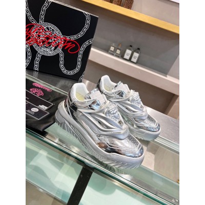 Versace Odissea Sneakers In Silver Leather TDSS14456